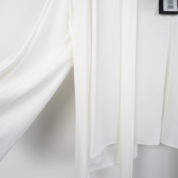 NEW HALSTON Evi Volume Drape Top in Prestine white size M - Picture 7 of 15